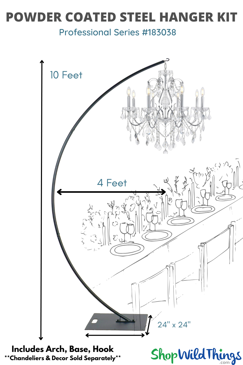 curved chandelier stand