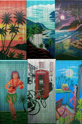 Bamboo Painted Curtains