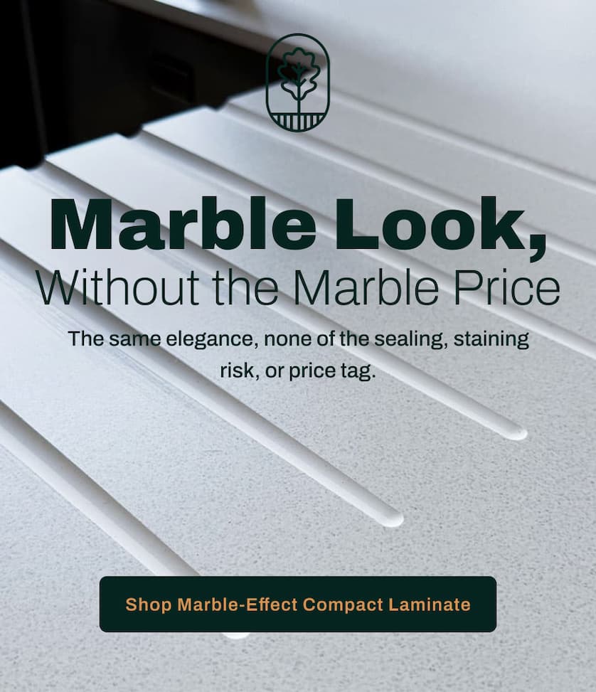 Marble Look, Without the Marble Price. The same elegance, none of the sealing, staining risk, or price tag. 