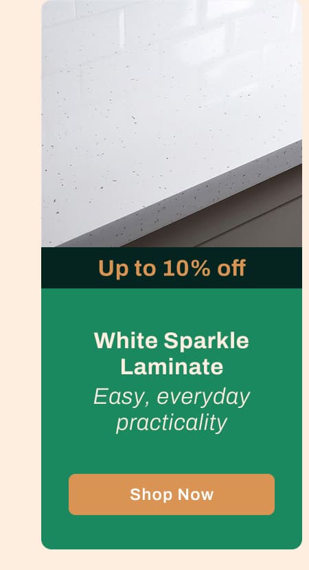 White Sparkle Laminate (Up to 10% off) - Easy, everyday practicality