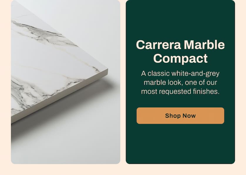 Carrera Marble Compact - A classic white-and-grey marble look, one of our most requested finishes.