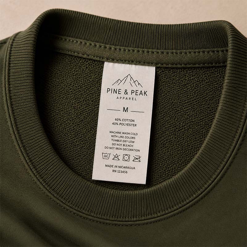 Garment label material example