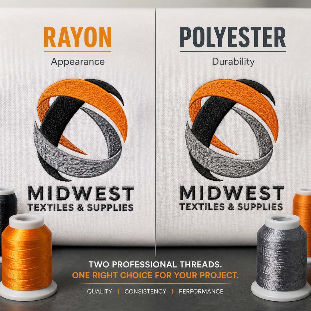 Rayon vs polyester embroidery thread comparison