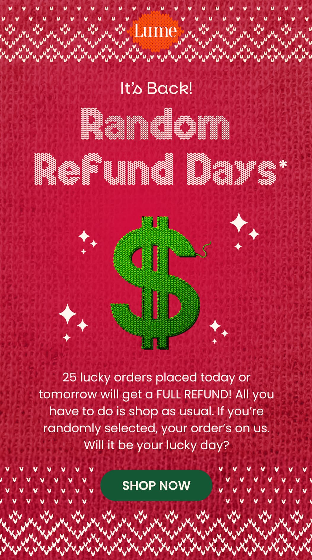 It's Back! Random Refund Days