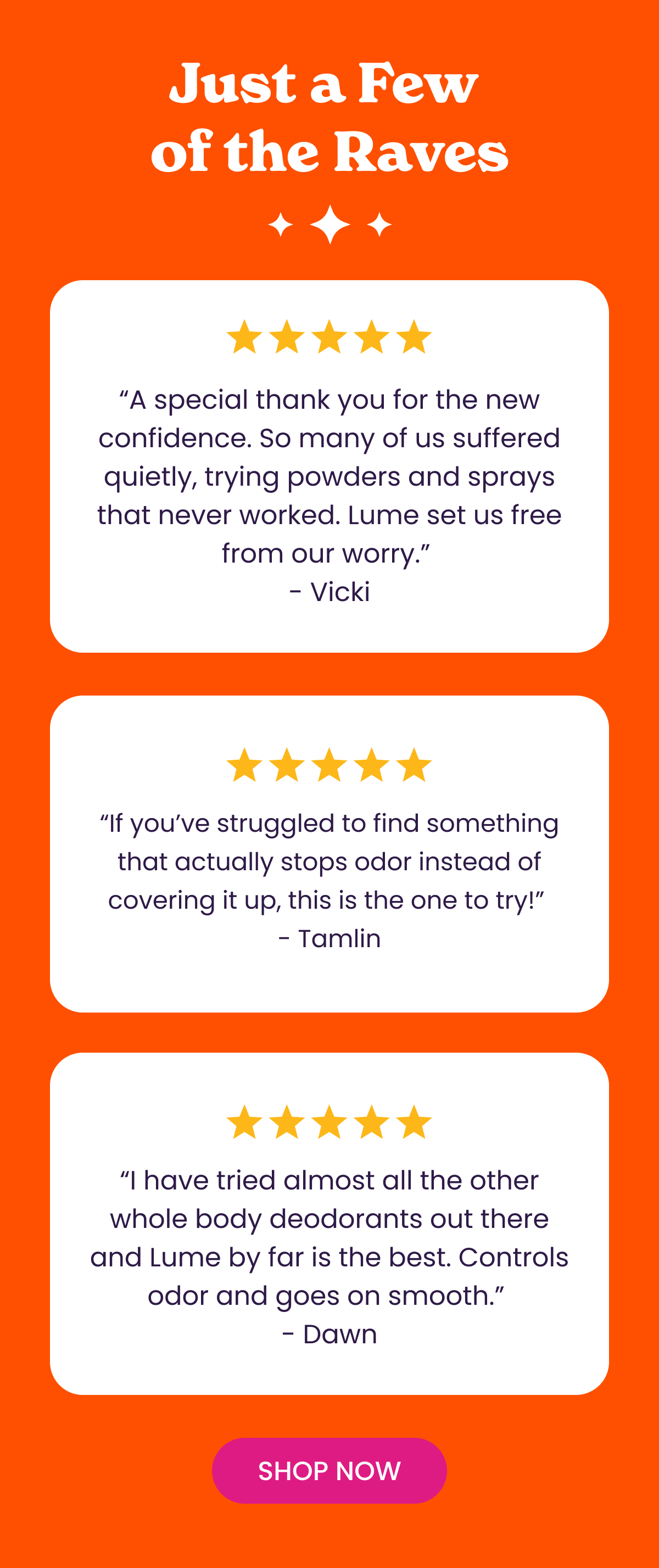 Just a Few of the Raves