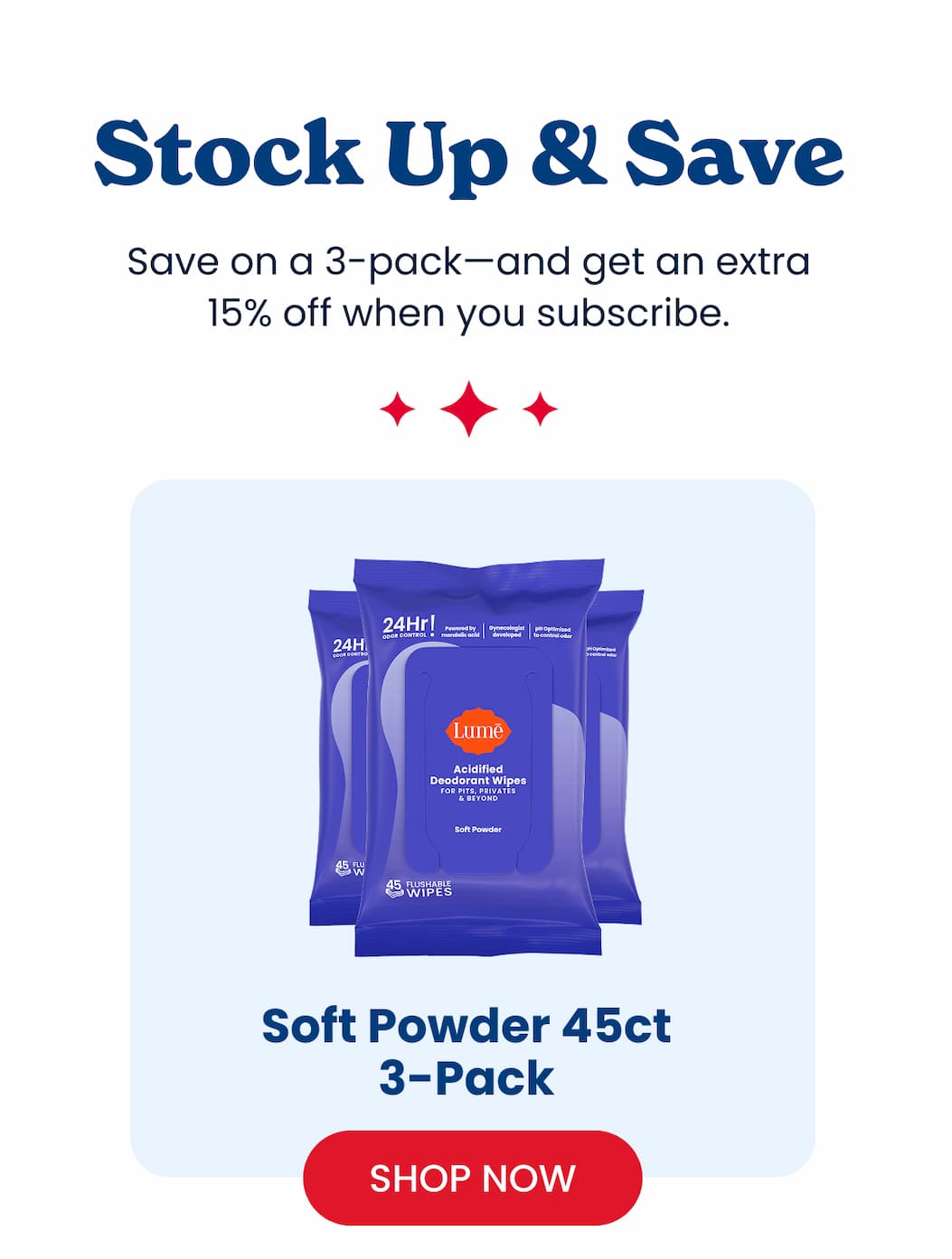 Soft Powder 45ct Wipes 3-Pack | Shop Now