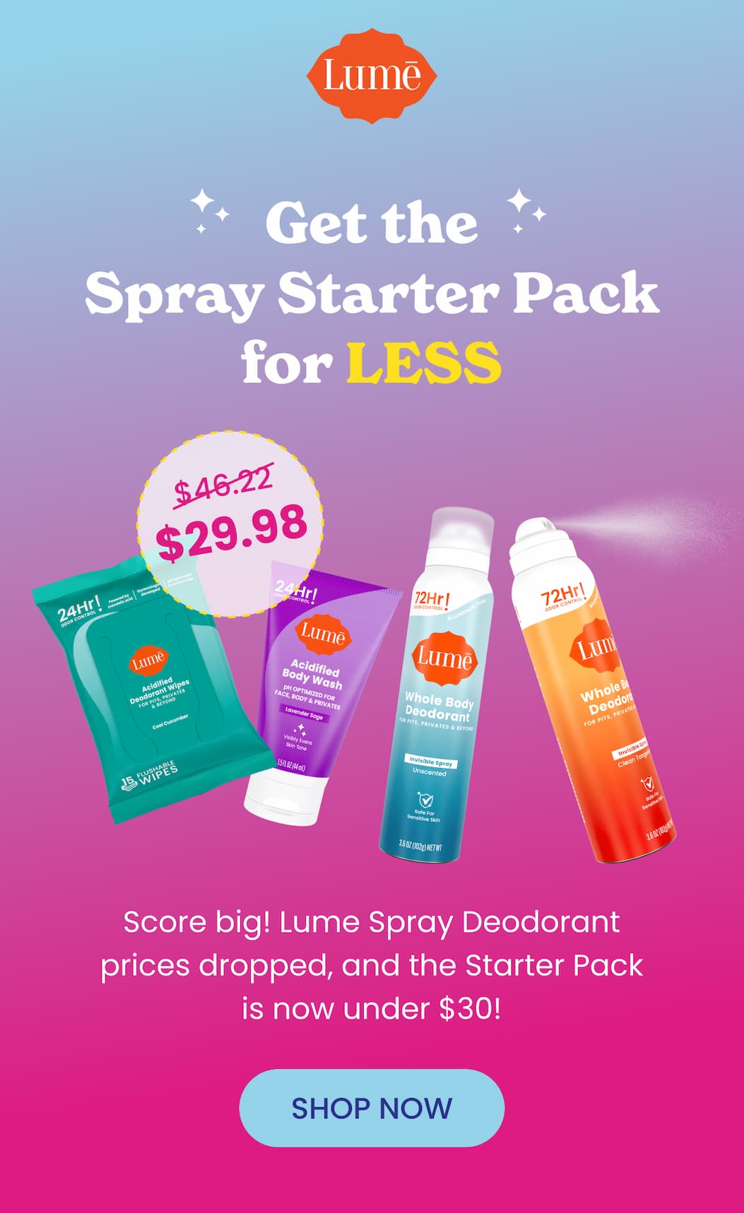 Get the Spray Starter Pack for LESS