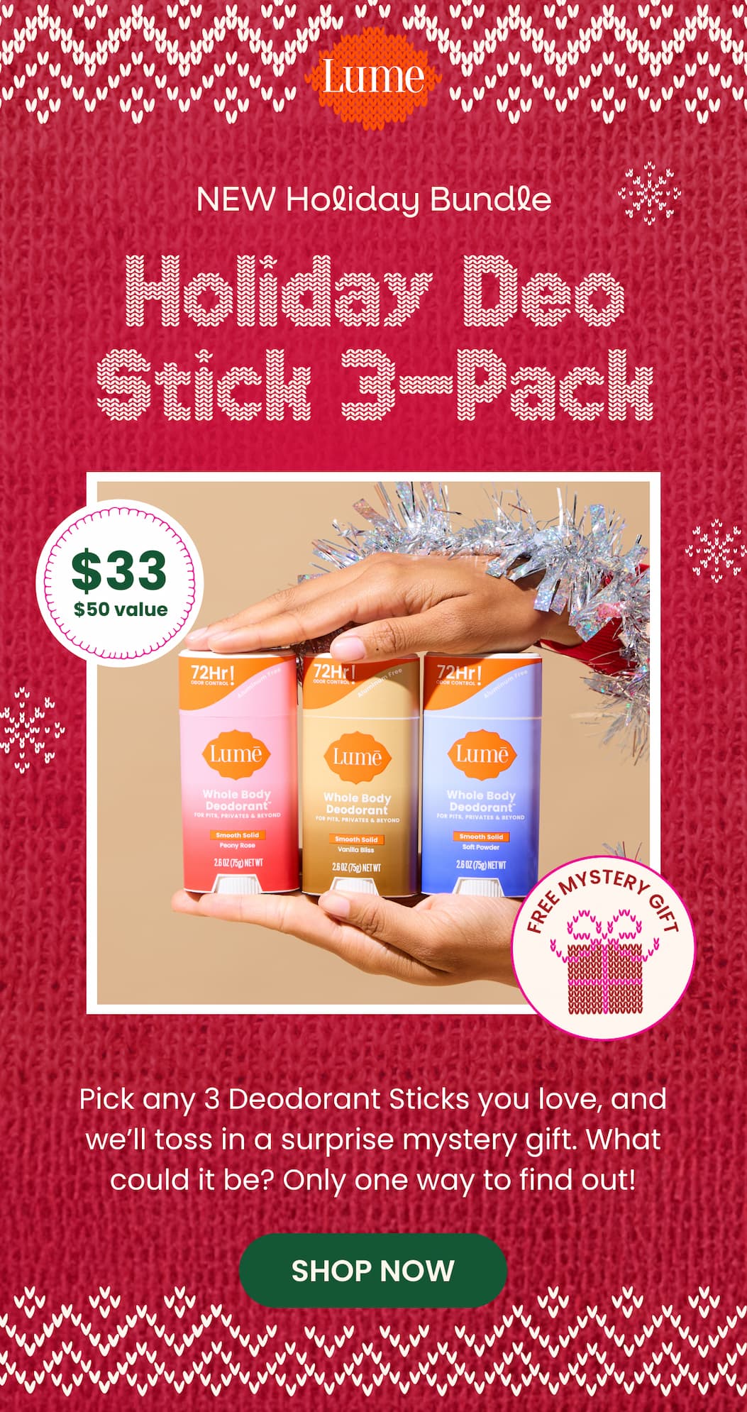 NEW Holiday Bundle: Holiday Deo Stick 3-Pack