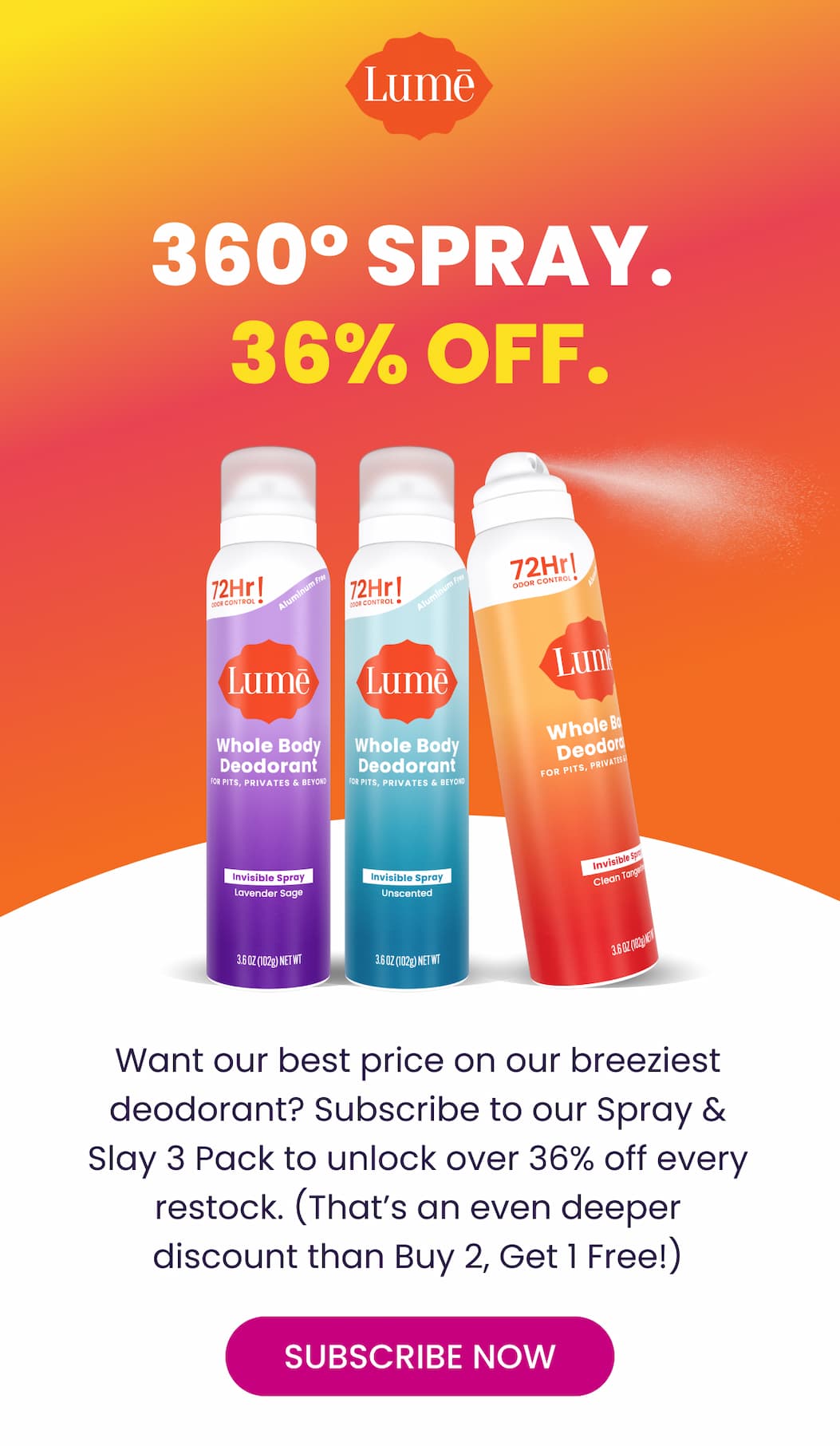 360º Spray. 36% Off.