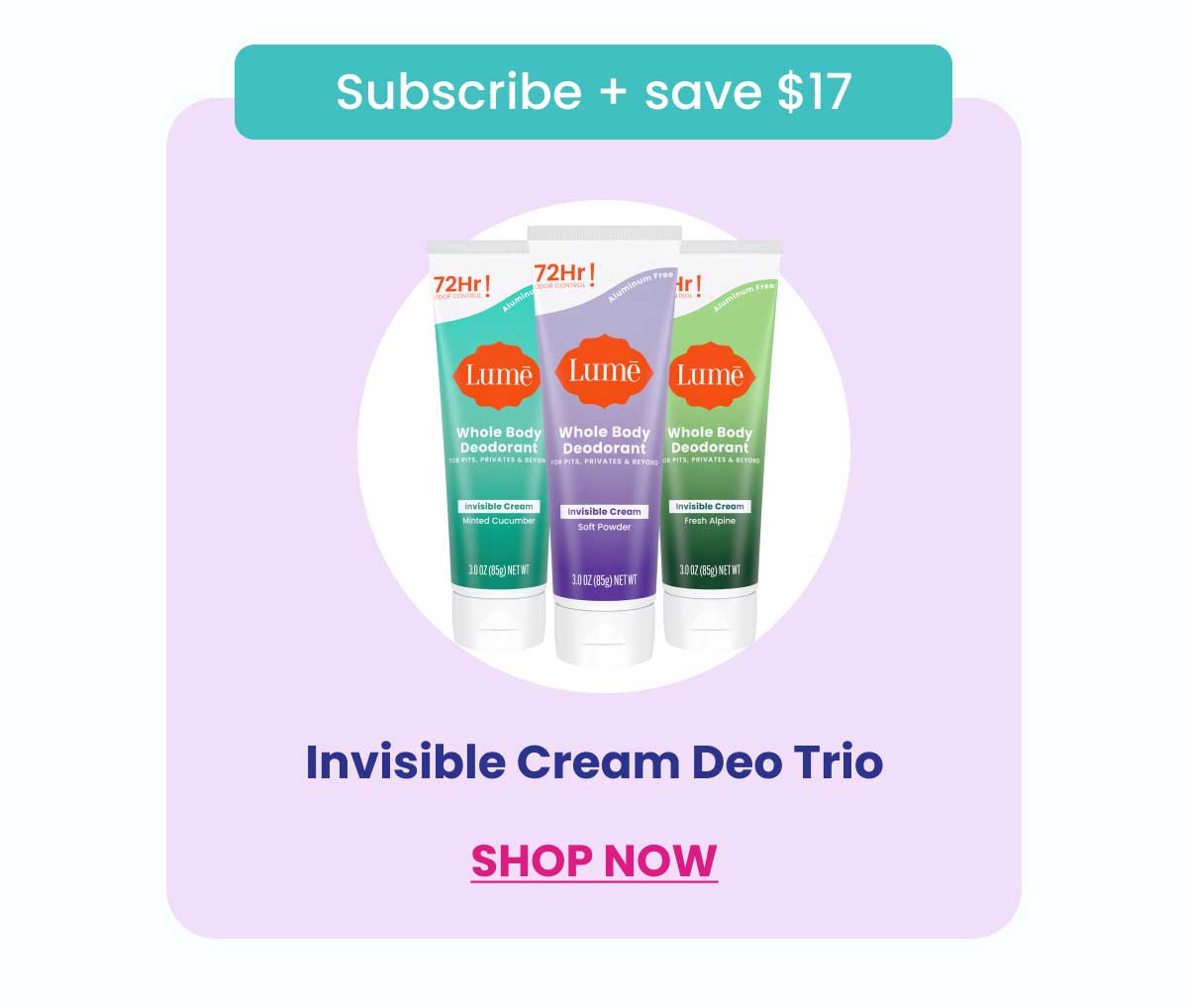 Invisible Cream Deo Trio