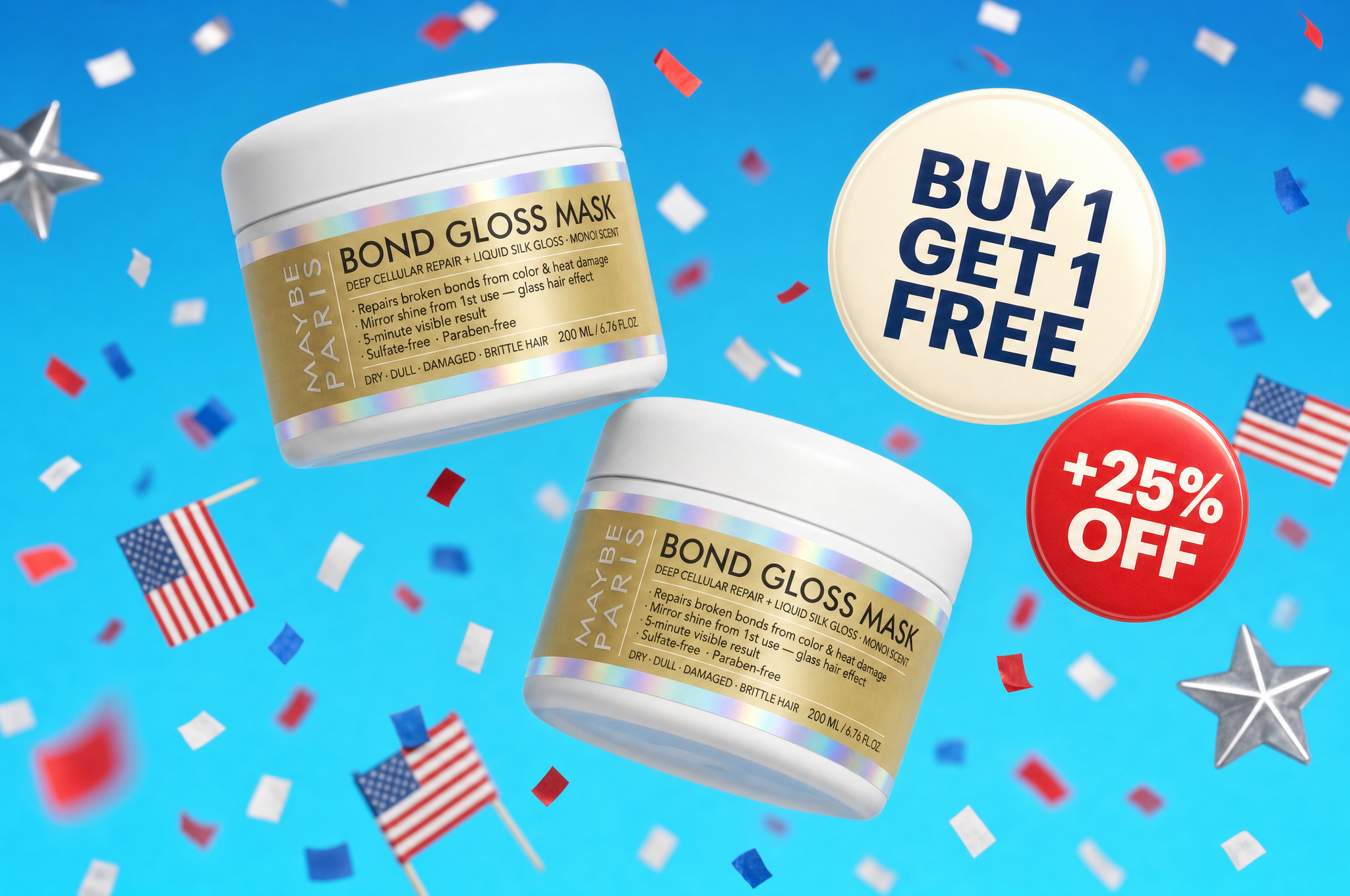 Buy 1 Bond Gloss Mask, get 1 free + 25% off