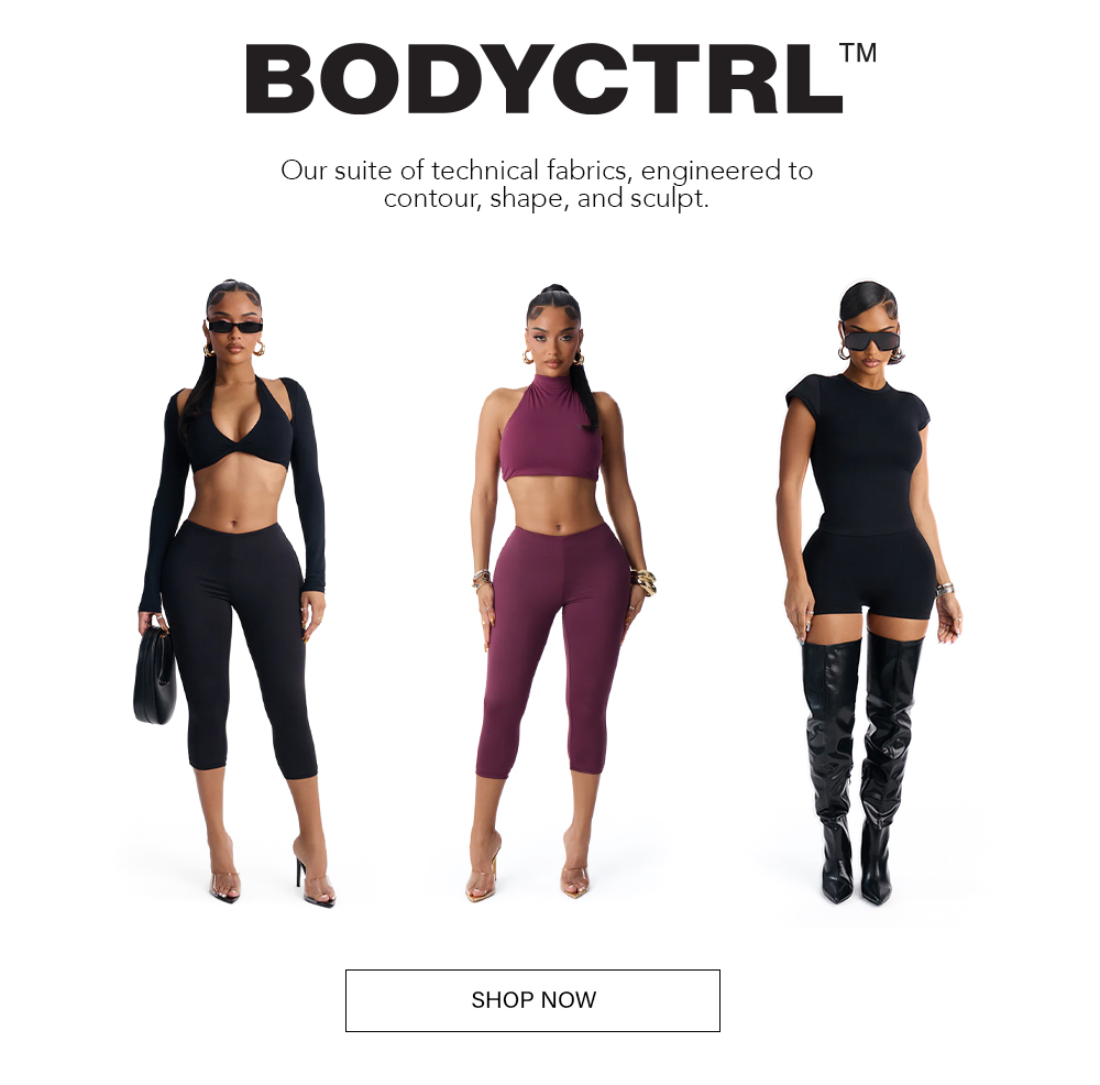 BODYCTRL technical fabrics, engineered to contour, shape, & sculpt. Three models in black & burgundy performance wear. Shop now.