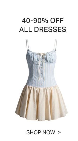 40-90% OFF ALL DRESSES! Blue striped corset mini dress, beige skirt. Shop now & save on women's dresses.