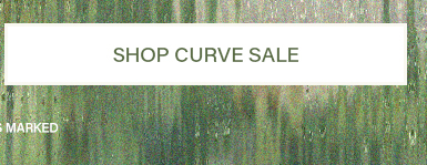 White banner displaying "SHOP CURVE SALE" in dark gray, set against a blurred green and brown nature backdrop. Discover incredible deals on the Curve Sale.