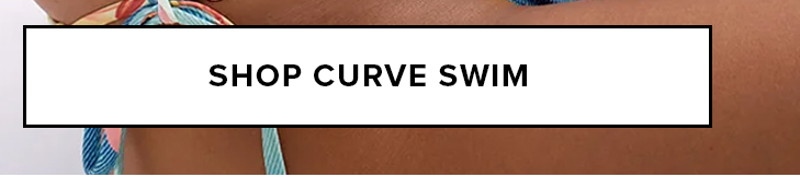 Close-up of a model's torso with warm brown skin, featuring vibrant blue, pink, and yellow striped curvy swimwear. Explore and shop curve swim now!