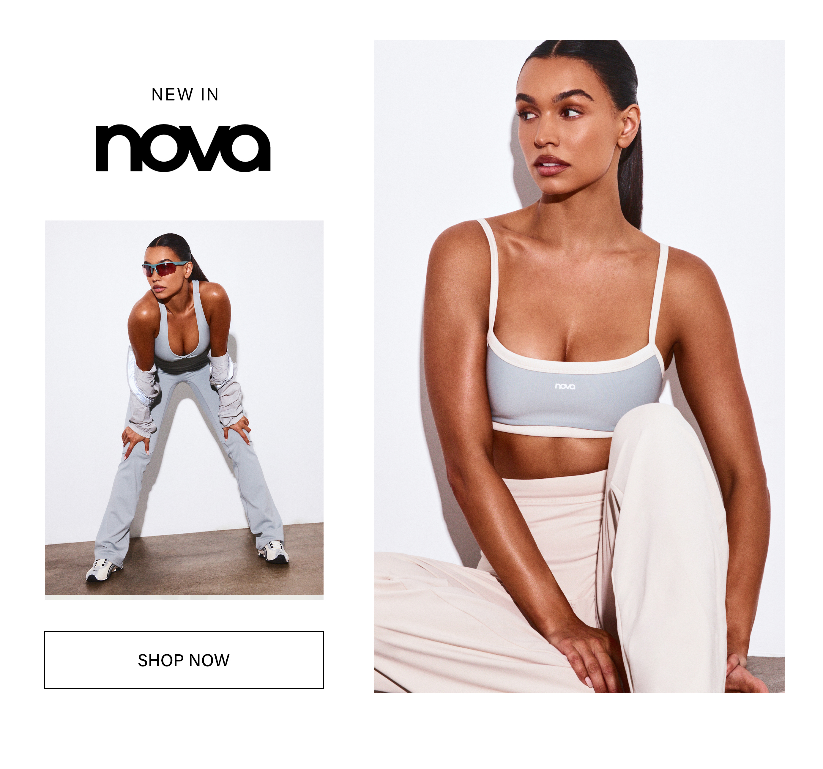 NBA fashion collection featuring women wearing Cleveland Cavaliers, 76ers, Bulls, Thunder, Spurs, Knicks jerseys & sporty streetwear. Shop now!