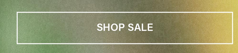 Promotional button: 'SHOP SALE' in white text on a green to golden yellow speckled gradient background with a white border. Find discounted items.