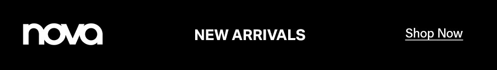Fashion Nova logo, "NEW ARRIVALS" text, and "Shop Now" call to action. Explore the newest fashion collection today!