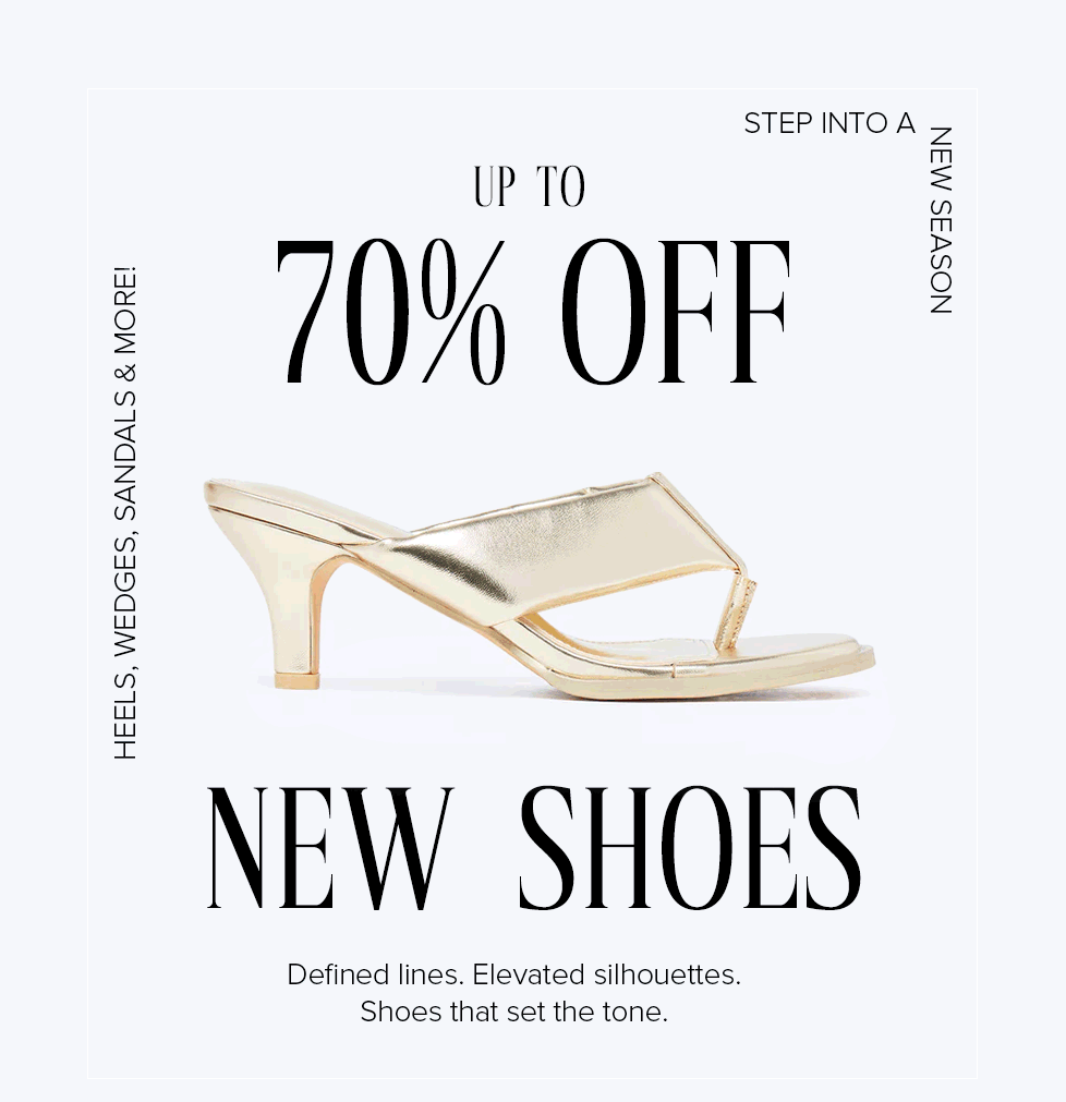Metallic gold thong sandal with a kitten heel, centered. Promote New Season sale: Up to 70% off stylish new shoes, heels, wedges, sandals.