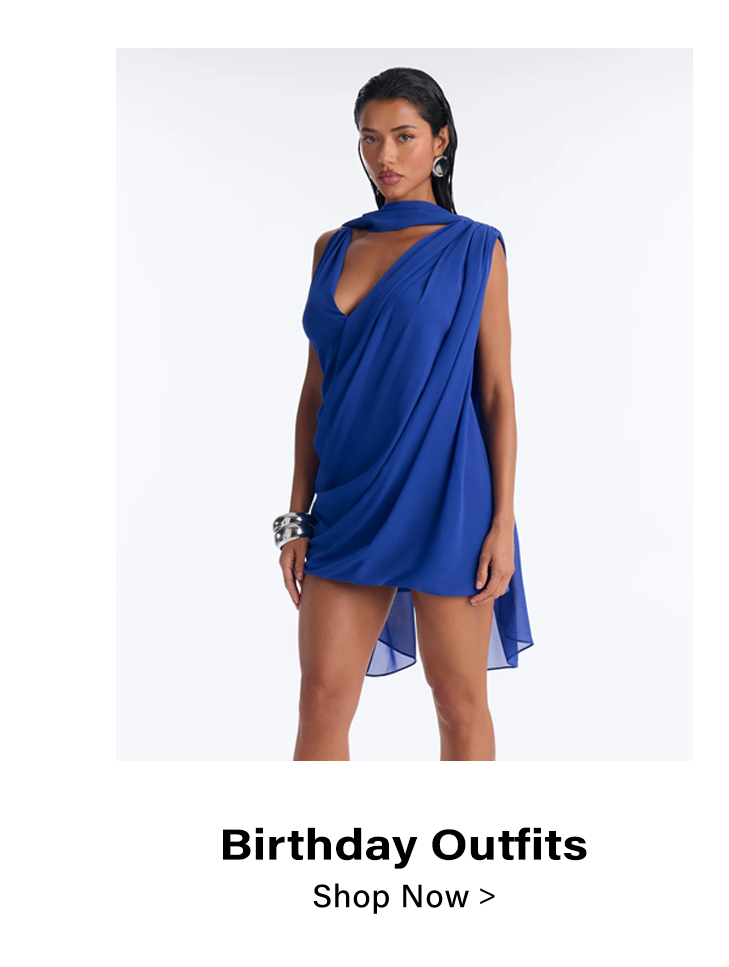 Stylish royal blue draped mini dress. Ideal birthday outfit & party wear for women.