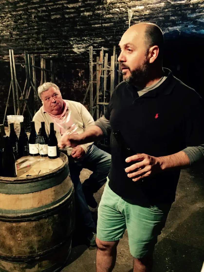Sylvain Morey in the cellar