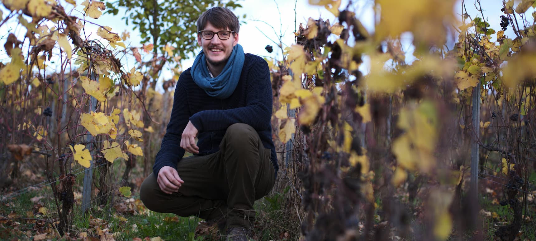 Vincent Cuillier in his vines