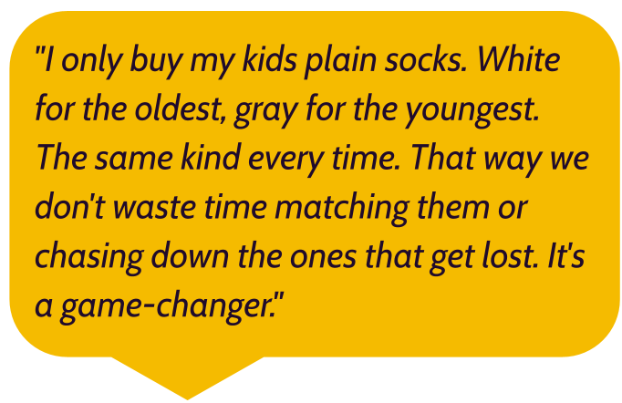 Quote describing a parenting hack from a mom