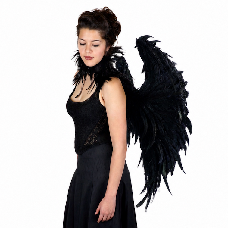 Dramatic feather wings for dark angels and villains