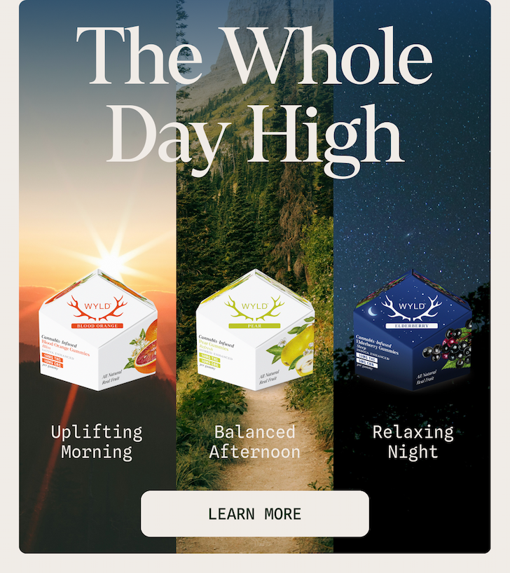 "the Whole Day High" over collection of Wyld products
