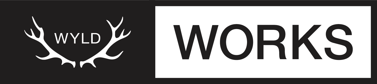 WYLD WORKS logo in slate.