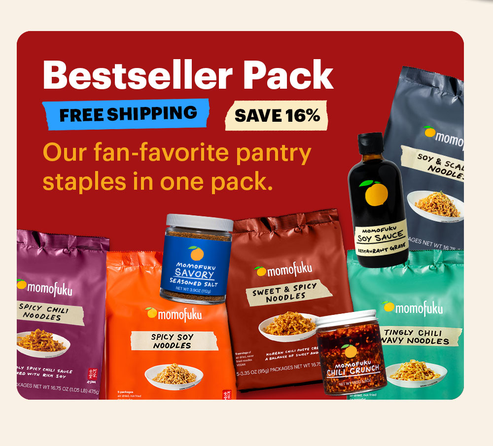 Bestseller Pack. FREE SHIPPING. SAVE 16%. Our fan-favorite pantry staples in one pack.