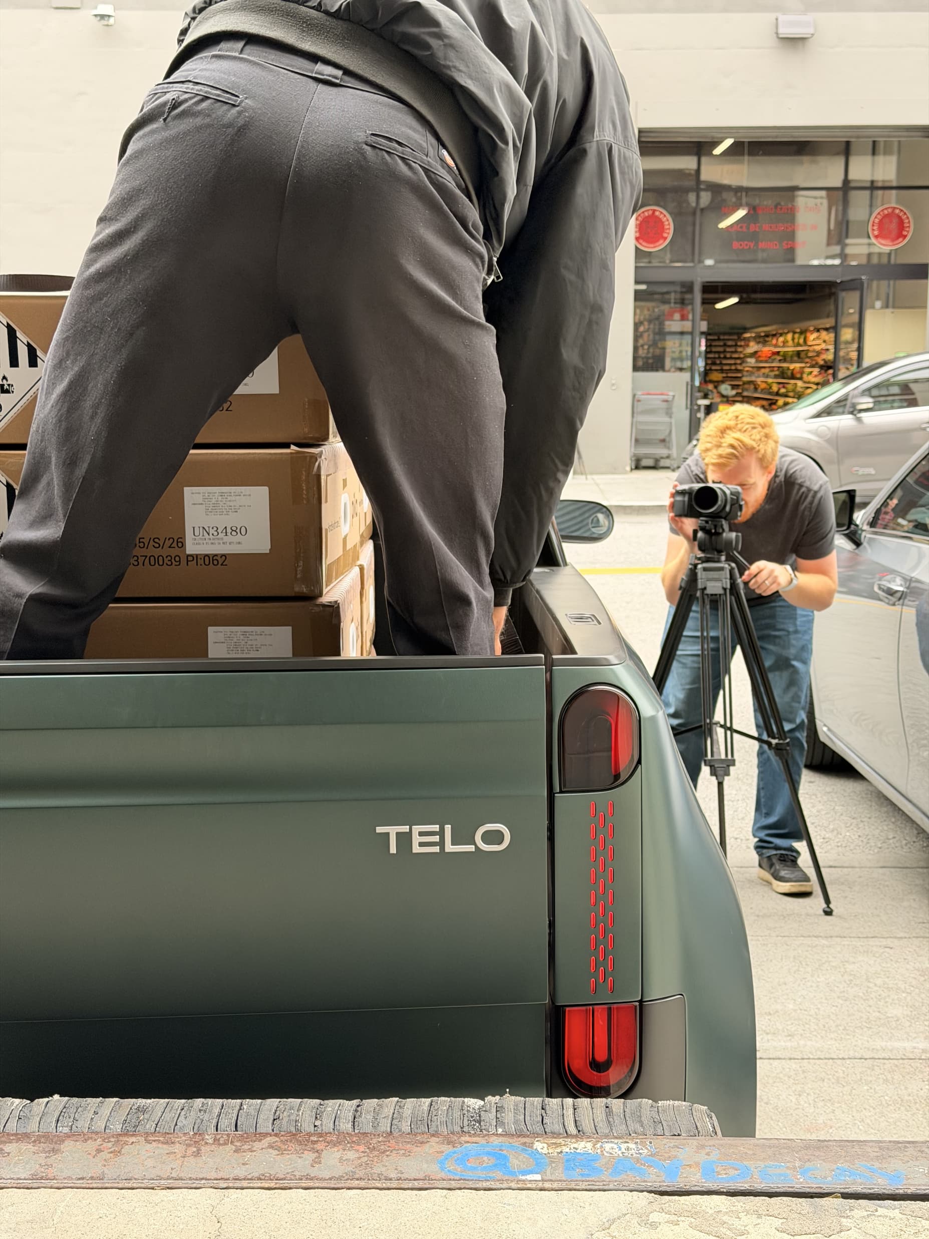 The Pila team delivers batteries in the TELO Truck