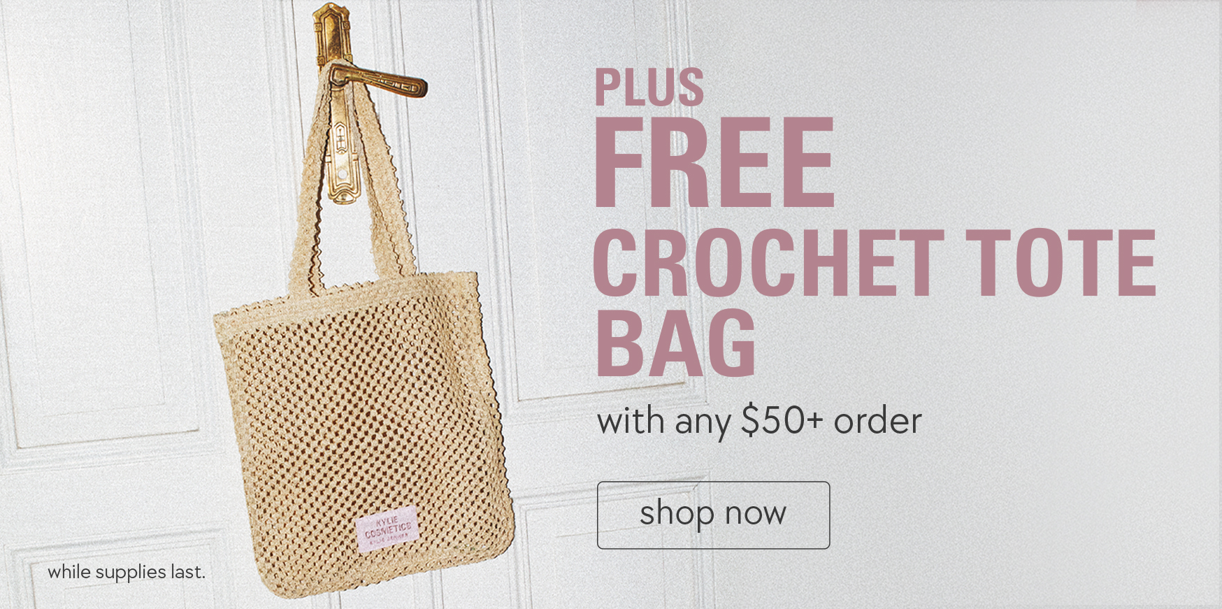 free crochet tote bag with any $50+ order. free crochet tote bag with any $50+ order.