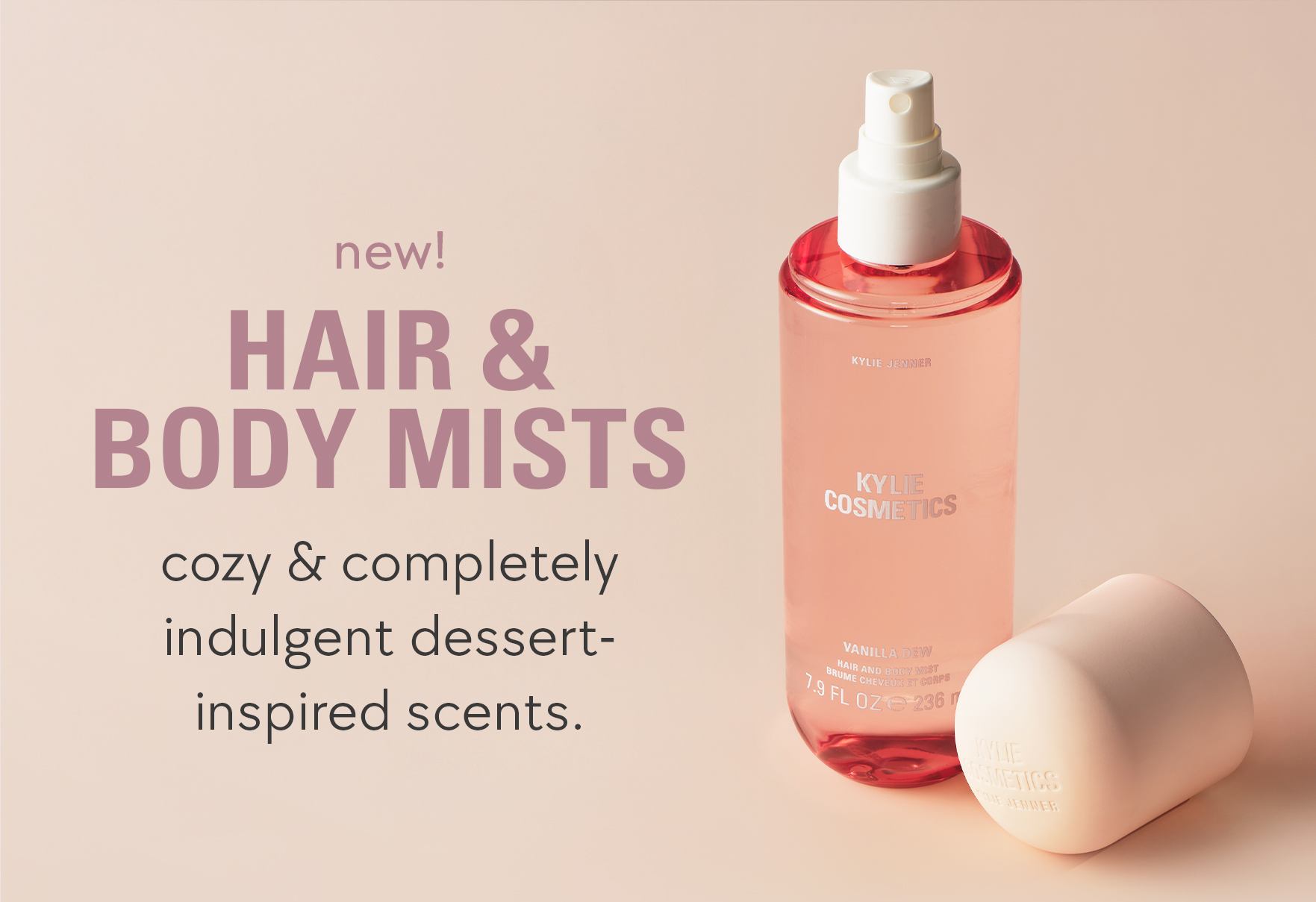 new! hair & body mists. cozy & completely indulgent dessert-inspired scents.