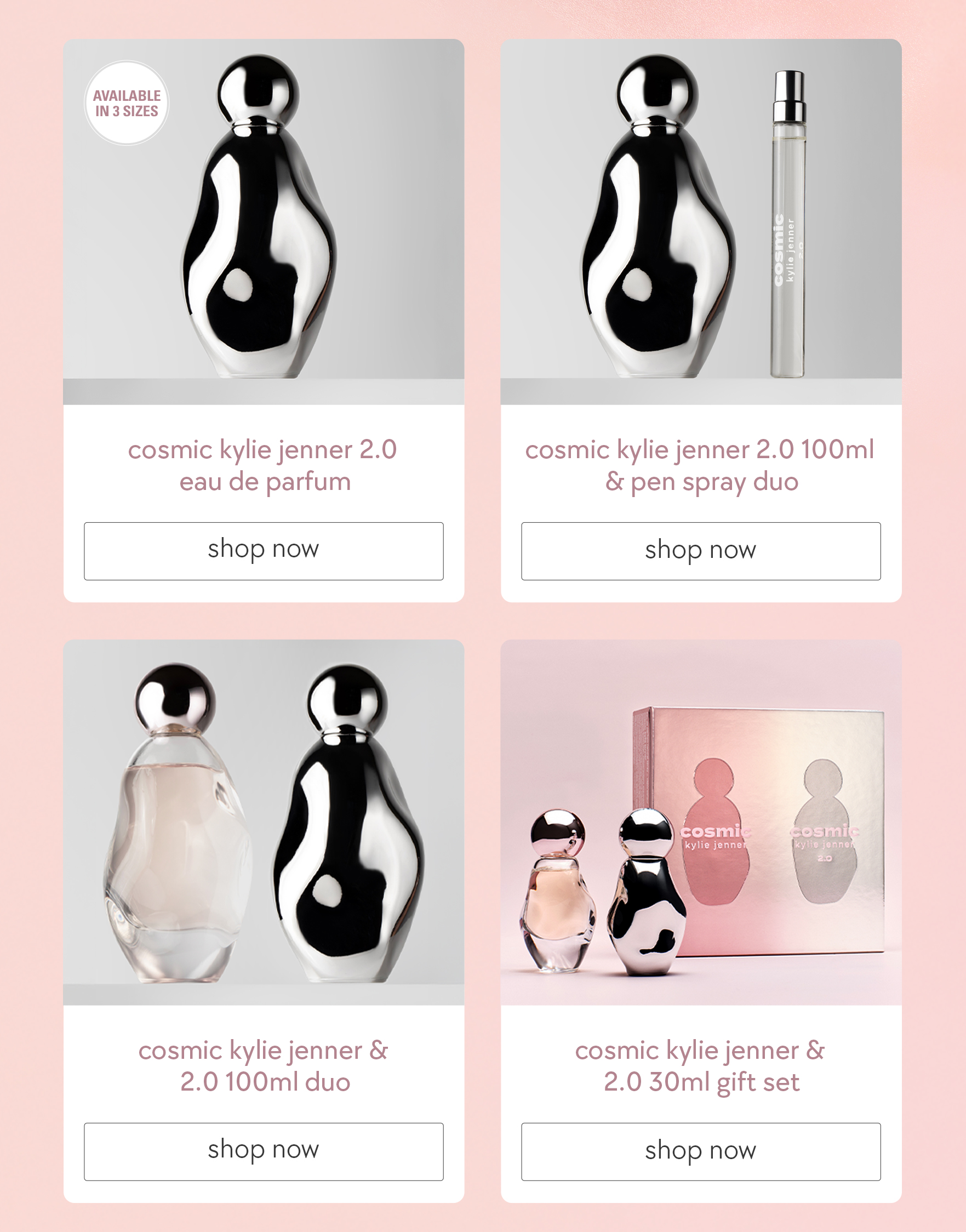 cosmic kylie jenner 2.0 a captivating floral amber scent that'll be used all winter.