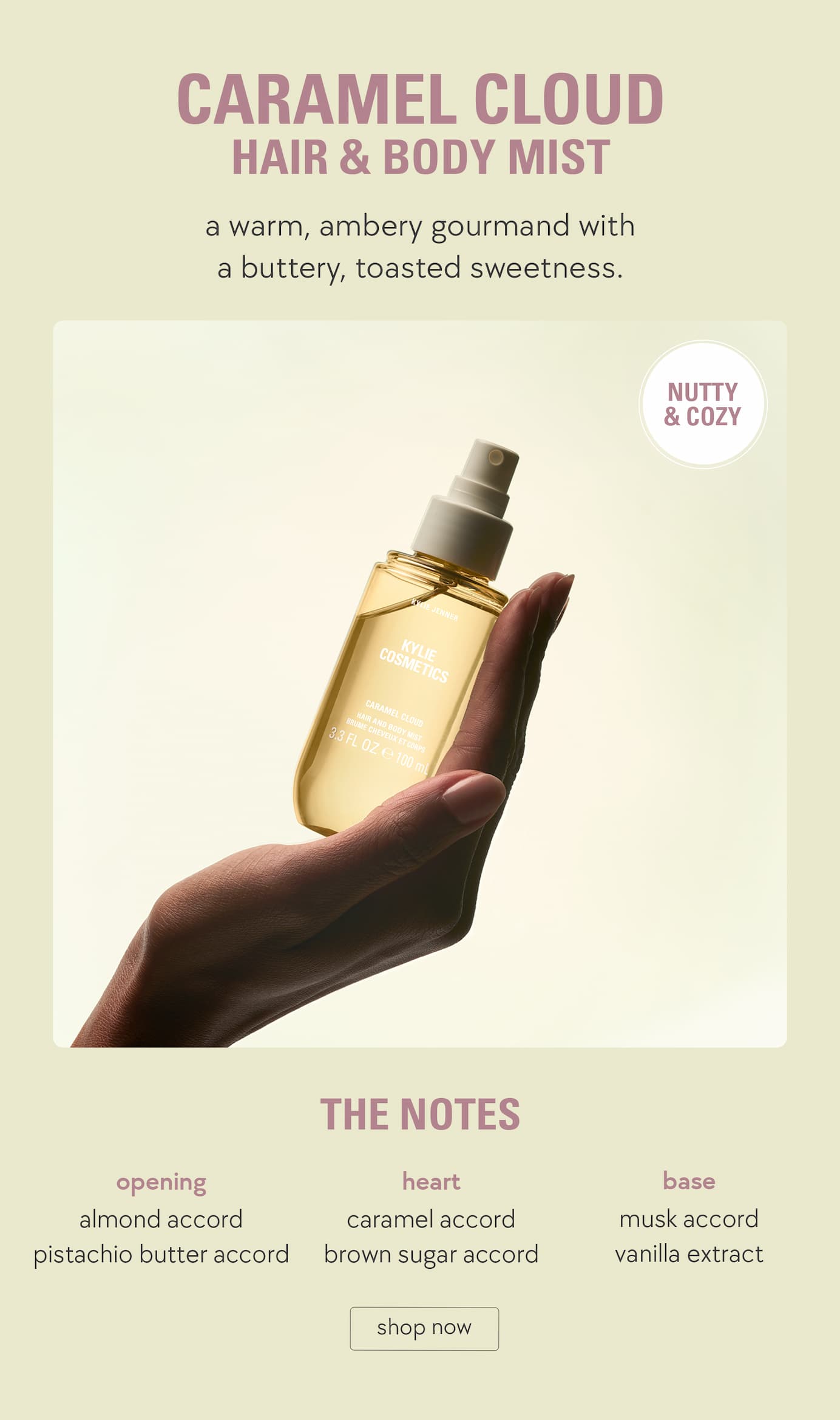 caramel cloud hair & body mist