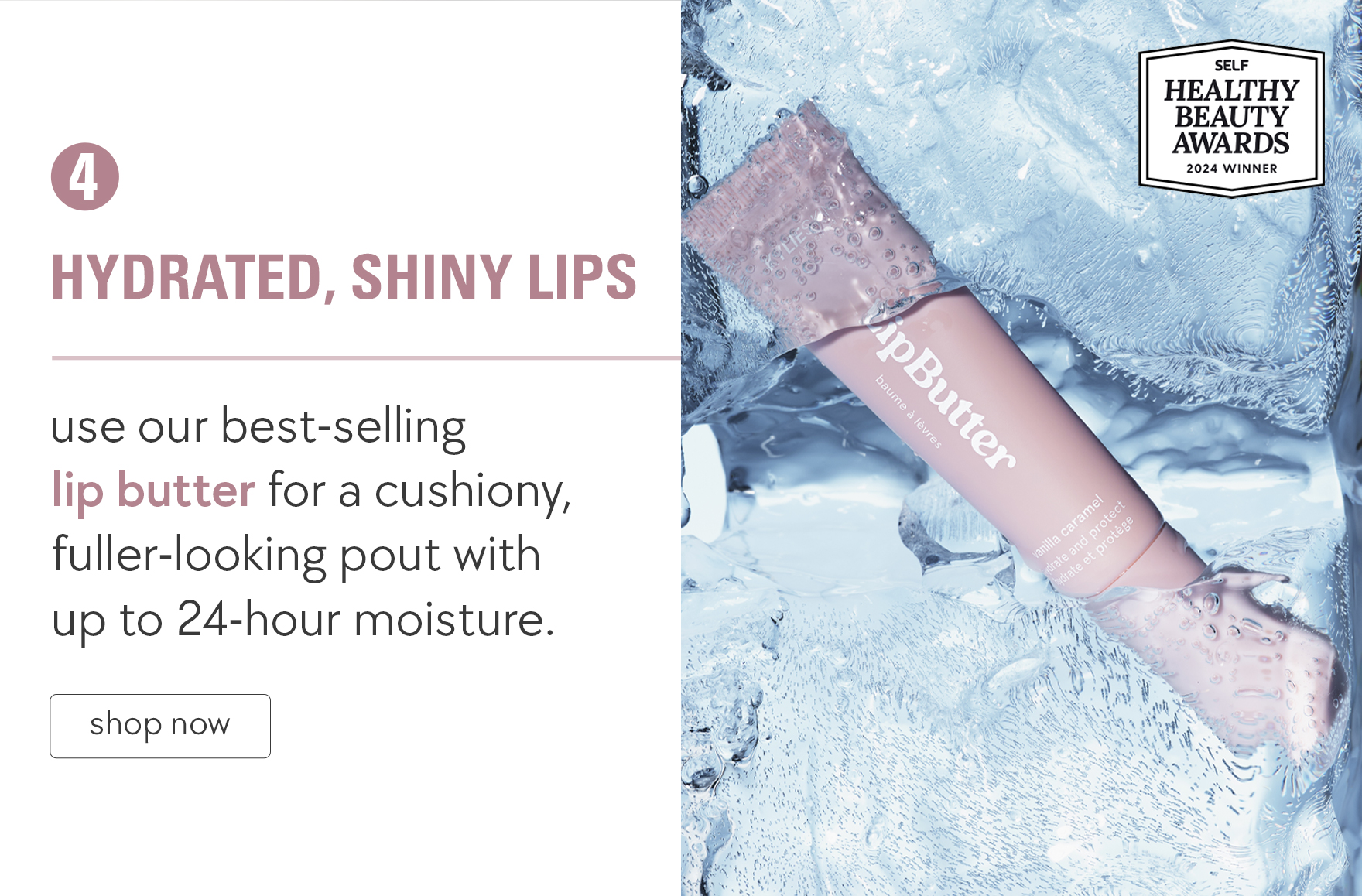 hydrated, shiny lips