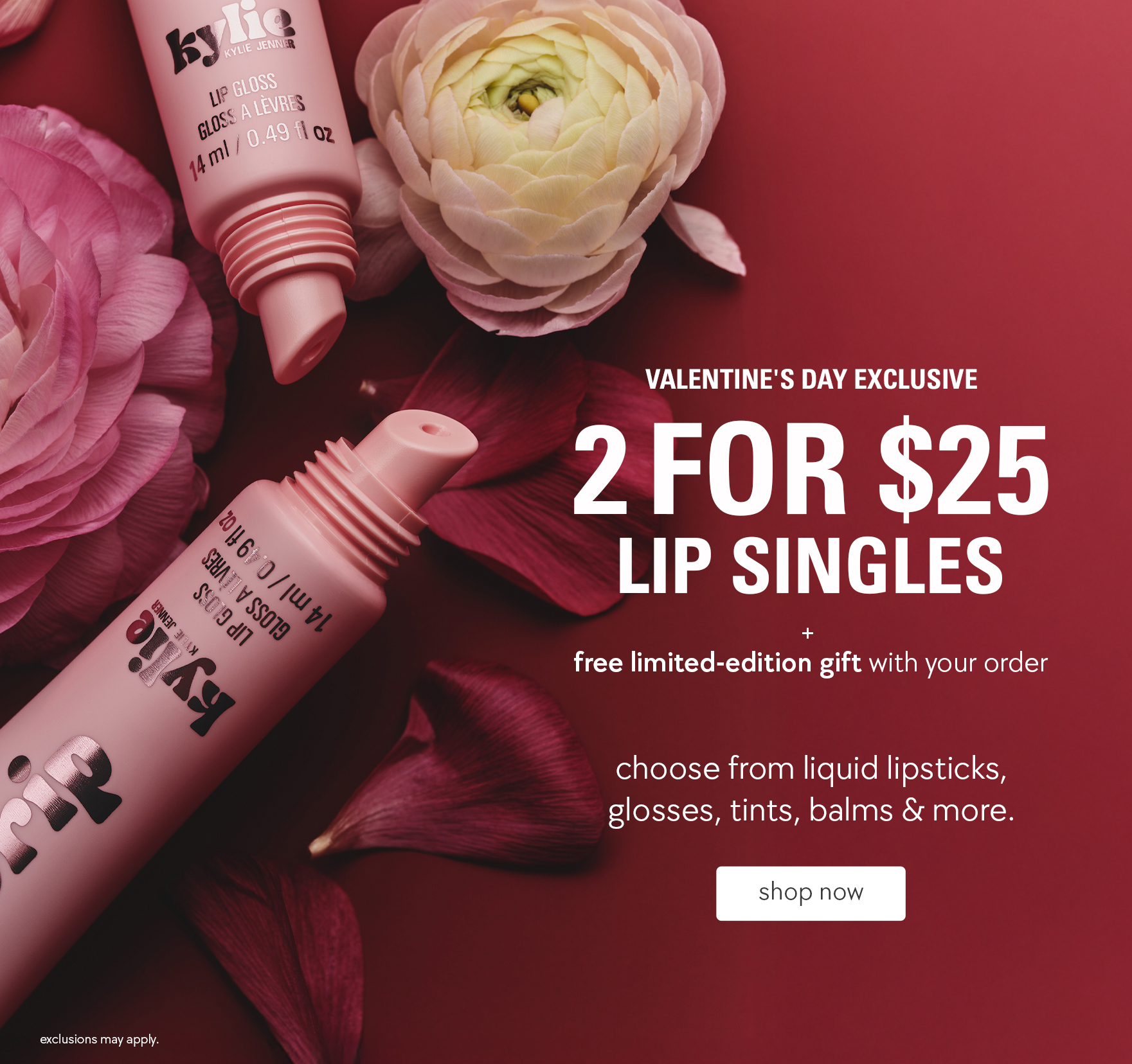 2 for $25 lip singles