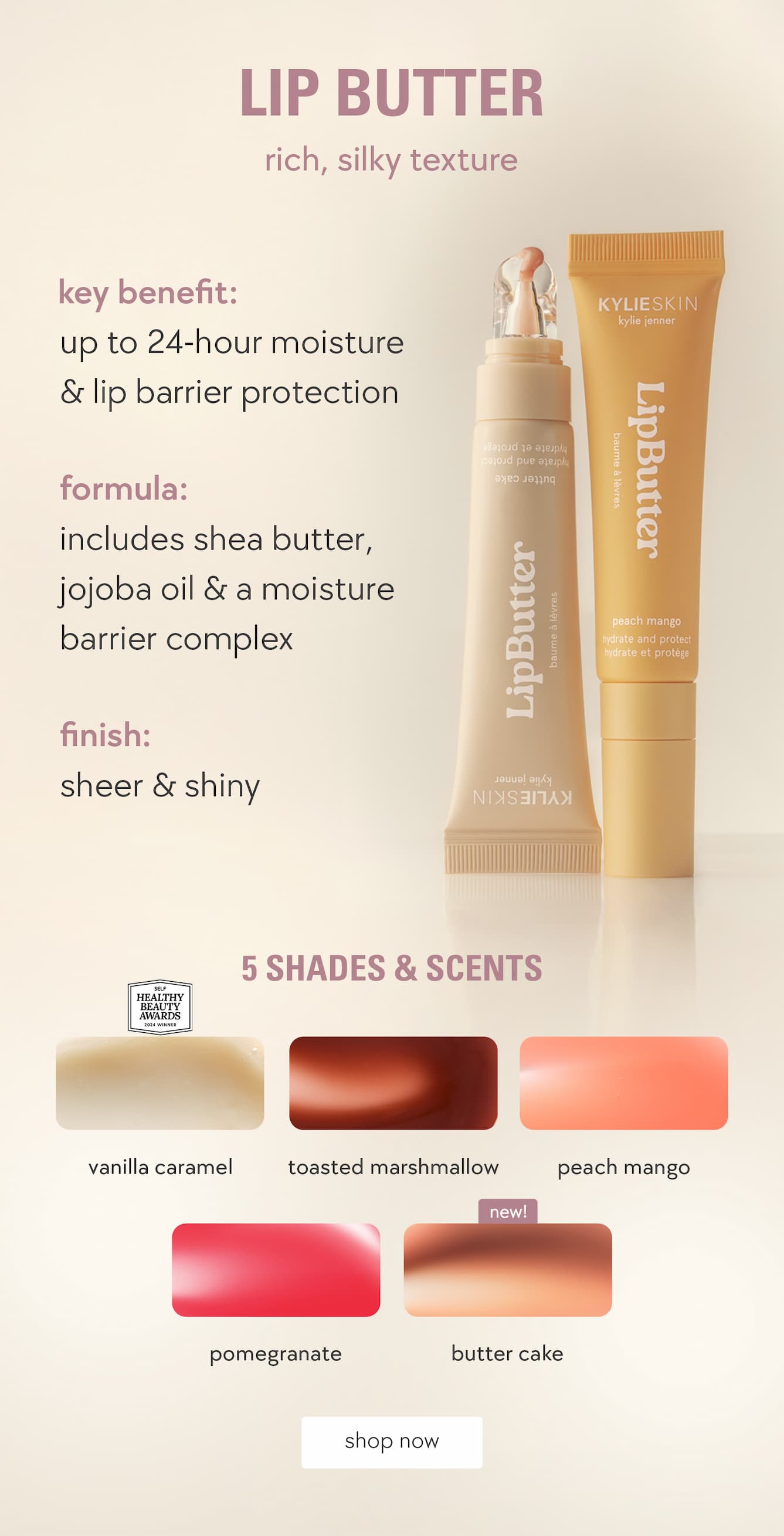 lip butter: rich silky texture