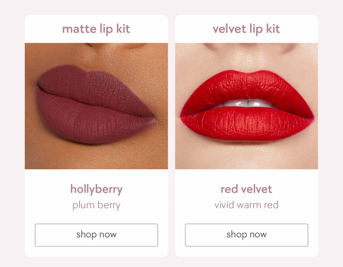 hollyberry lip kit and red velvet velvet lip kit
