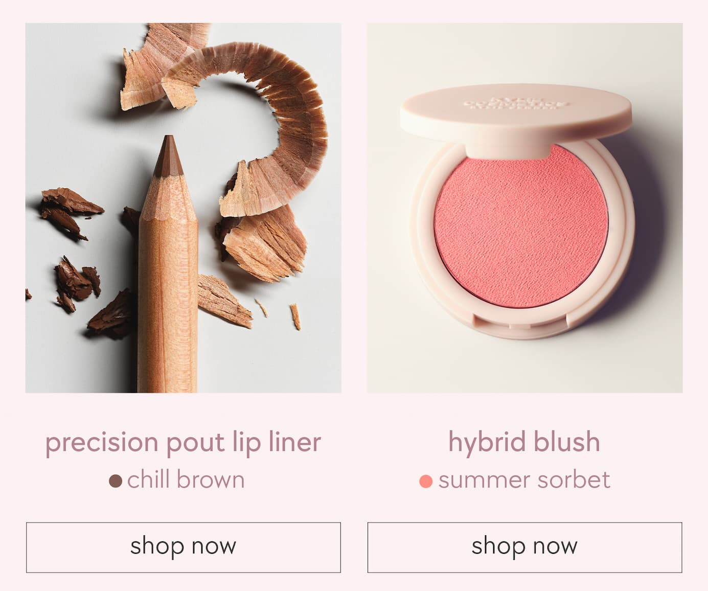 precision pout lip liner + hybrid blush