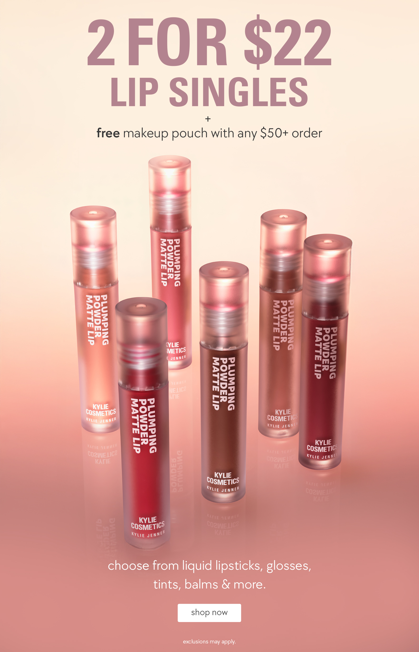 2 for $22 lip singles