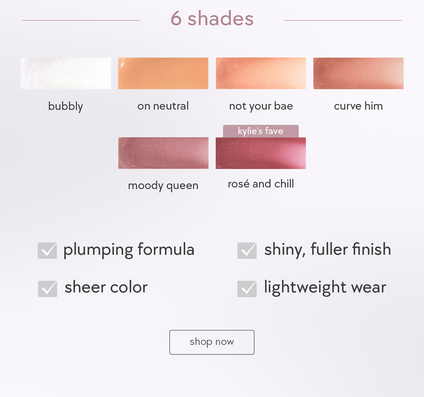 available in 6 shades