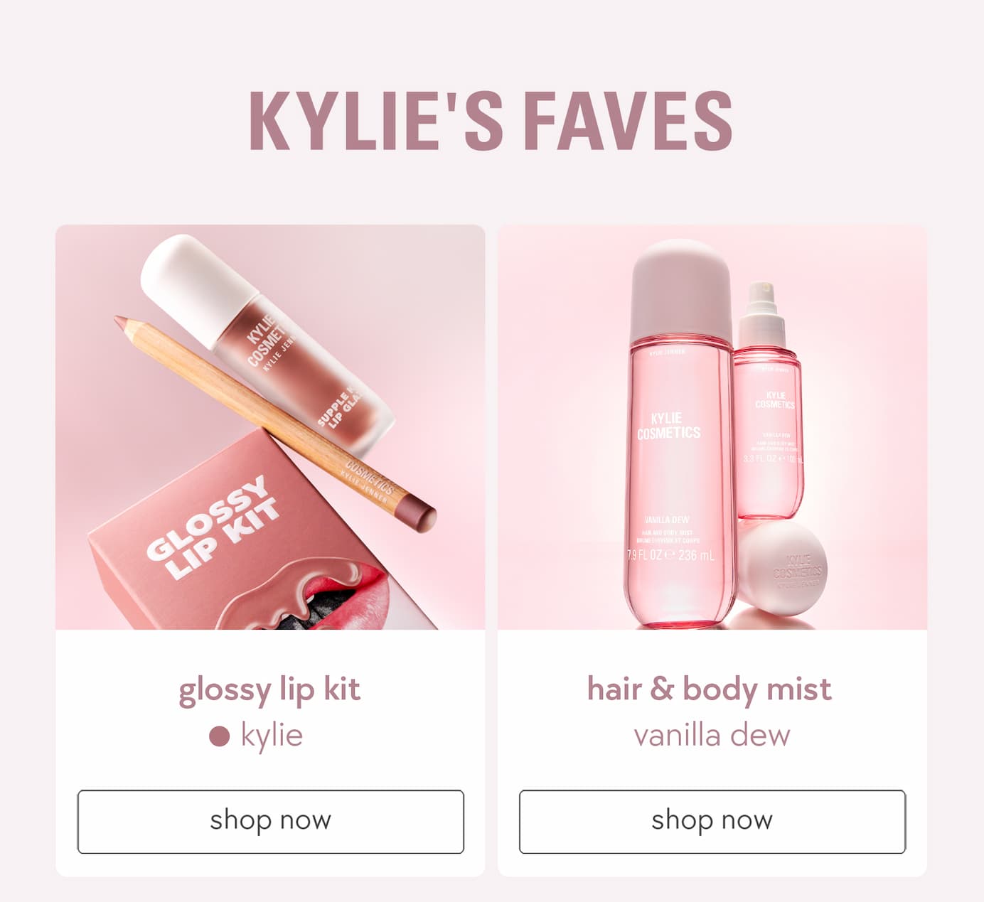Kylie's Faves - Glossy Lip Kit & Hair & Body Mist