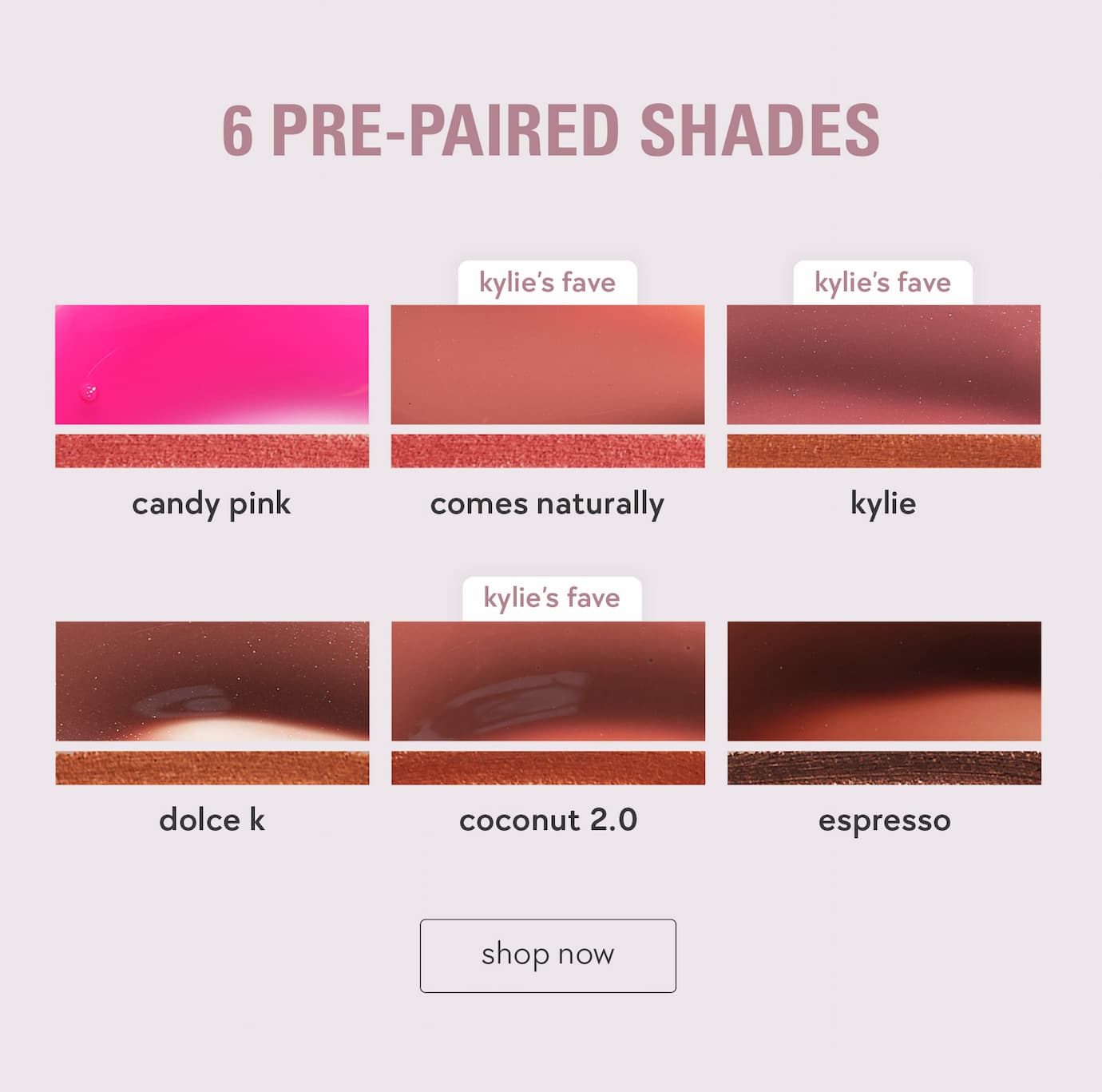 6 pre-paired shades