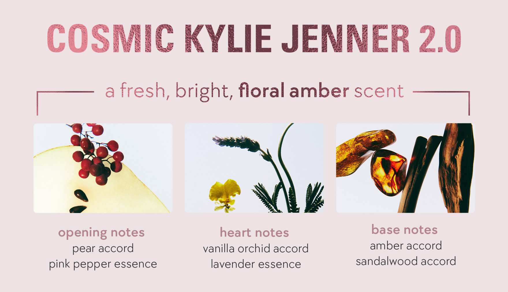 cosmic kylie jenner 2.0: a fresh, bright, floral amber scent