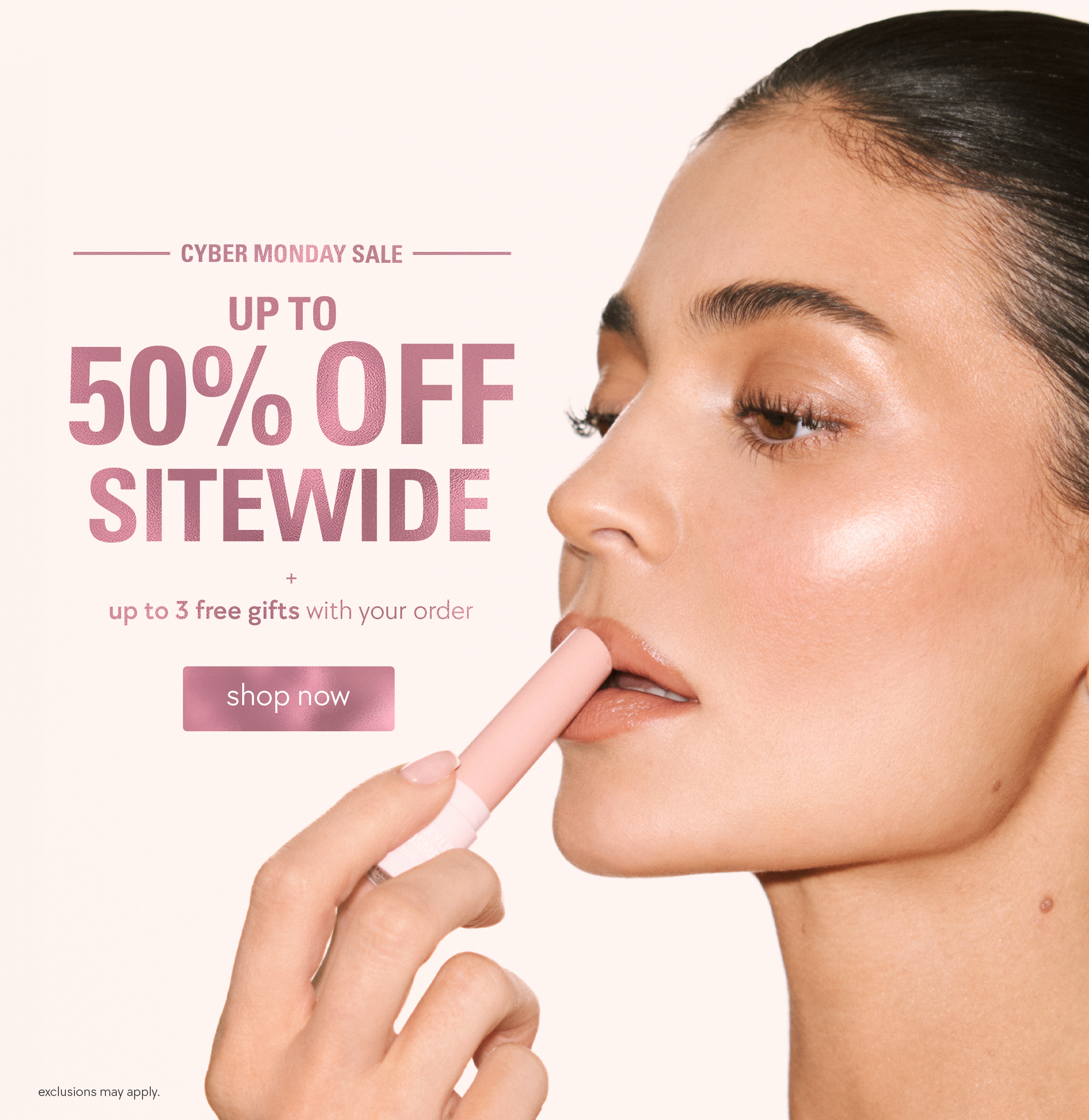 up to 50% off sitewide + up to 3 free gifts with your order