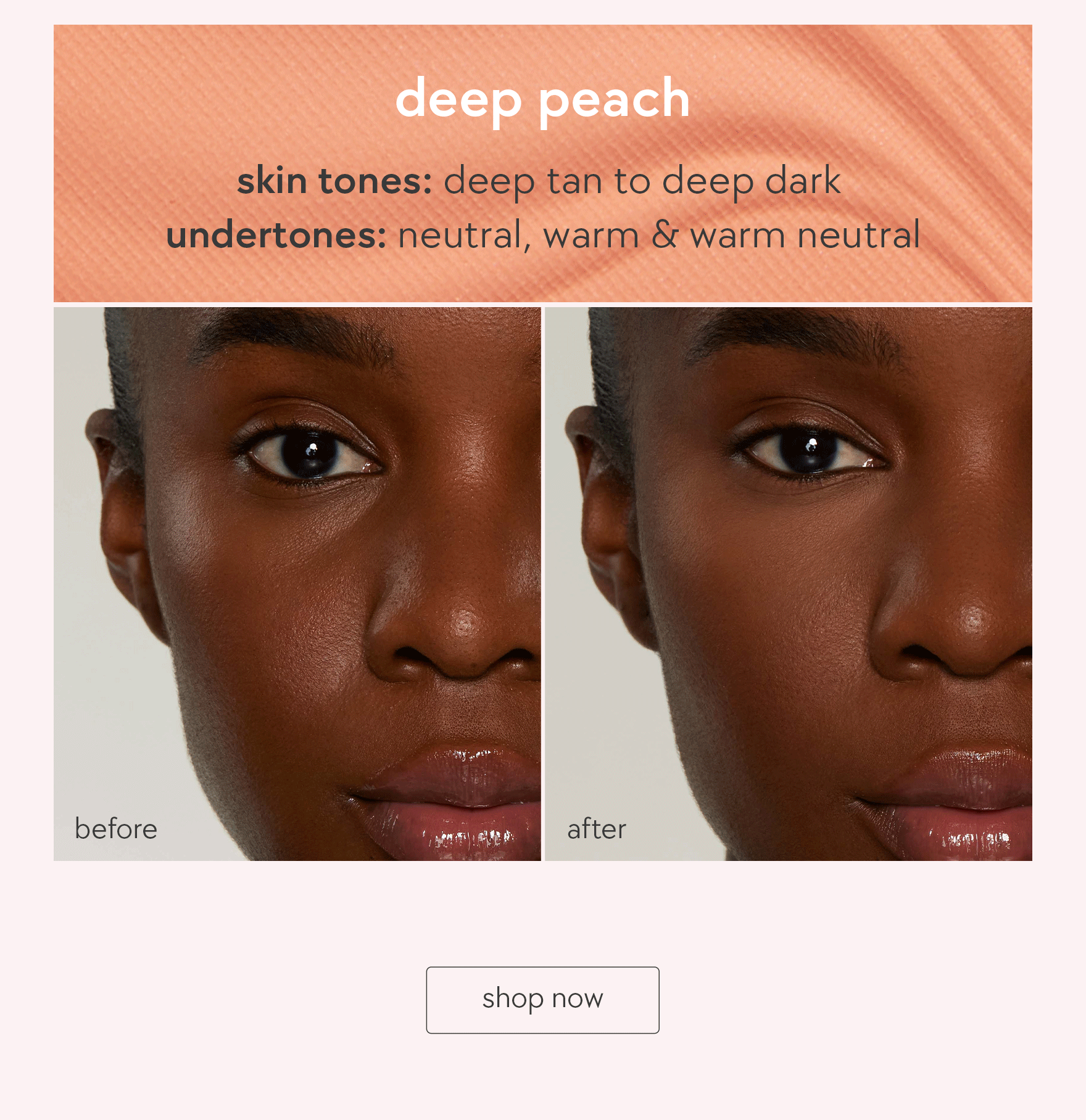 find your shade - deep peach