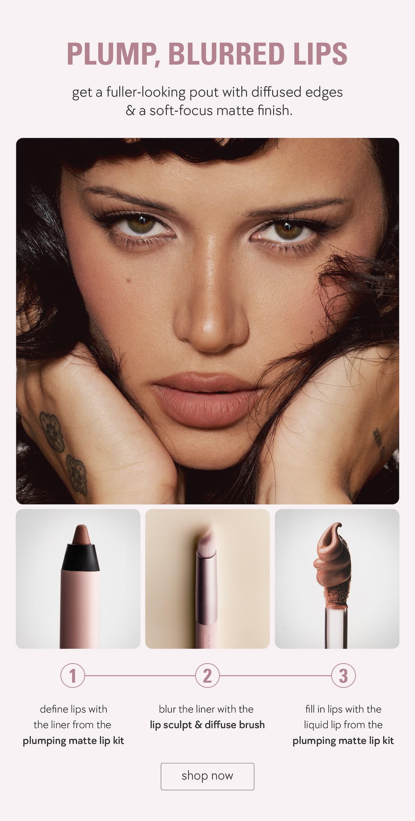 plumped, blurred lips