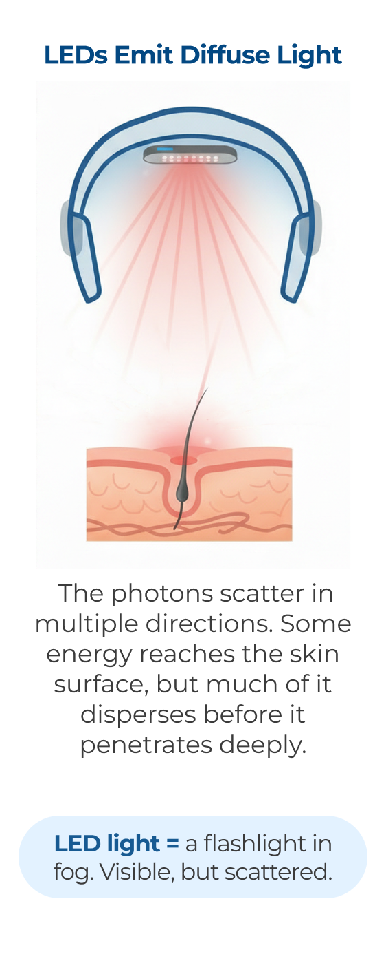 LEDs emit diffuse light 